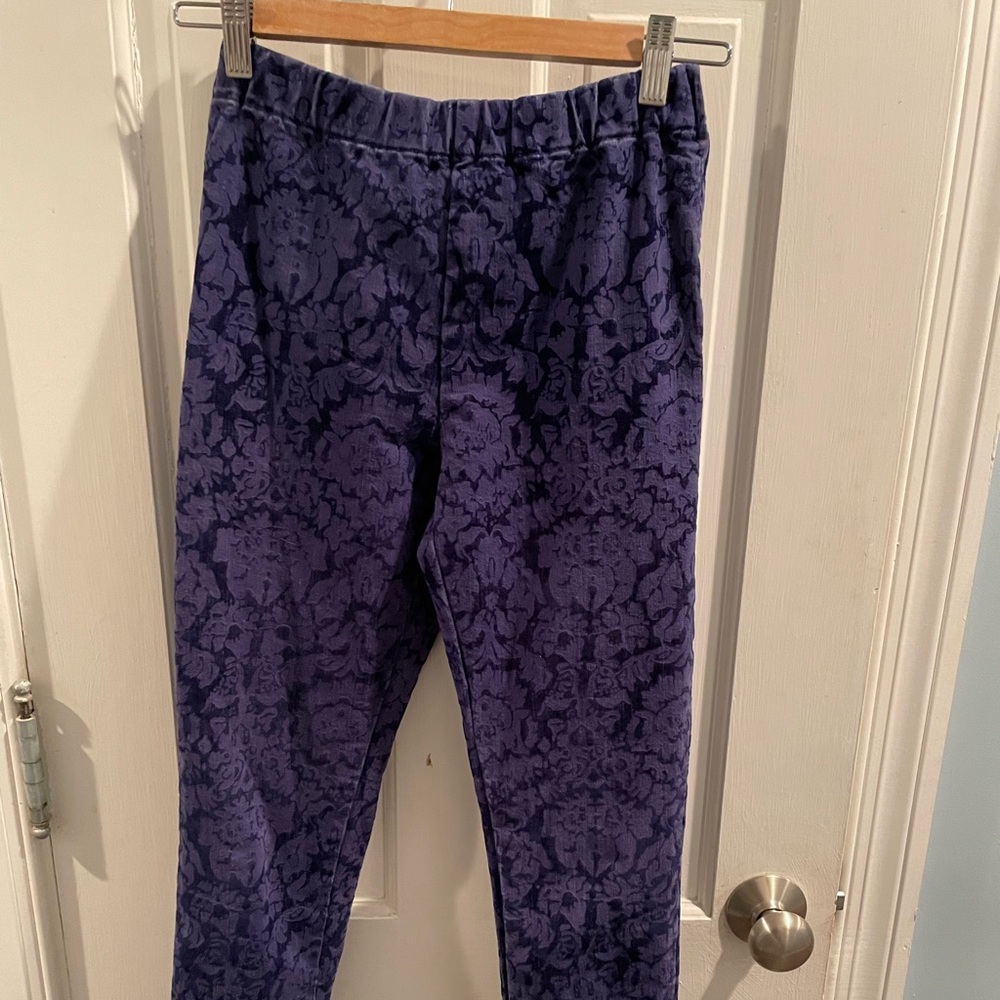 Anthropologie velvet pattern The Essential skinny pants size 2